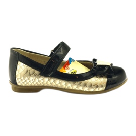 Ballerine nere e dorate con fiocco in pelle Ren But nero giallo