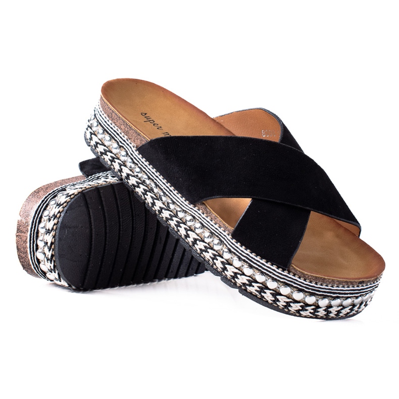 SHELOVET Pantofole alla moda sulla piattaforma nero
