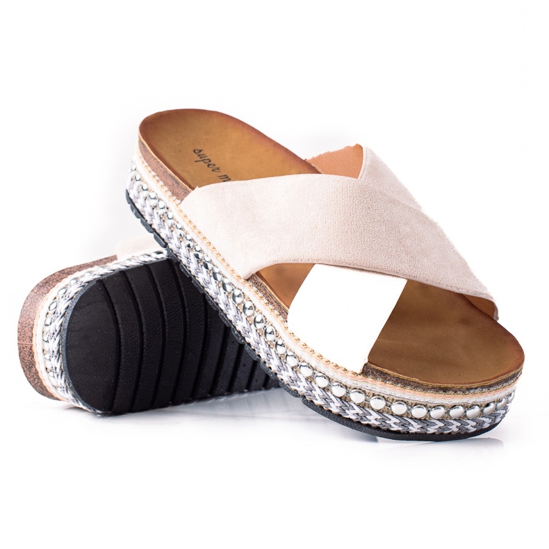 SHELOVET Pantofole alla moda sulla piattaforma beige