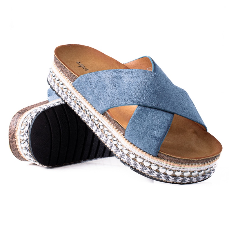 SHELOVET Ciabatte alla moda sulla piattaforma blu