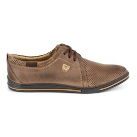 Polbut Scarpe da uomo in pelle 343, traforate, marrone