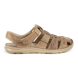 Olivier Sandali estivi da uomo in pelle 230MA beige