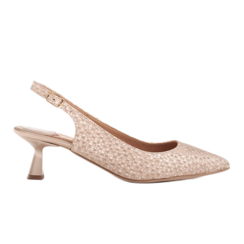 Marco Shoes Décolleté in pelle delicata con cinturino d'oro