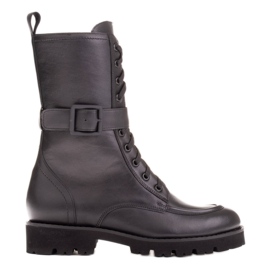 Marco Shoes Stivali in pelle pieno fiore nero