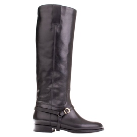 Marco Shoes Stivali da equitazione con cinturino alla caviglia nero