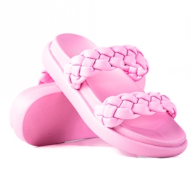 SHELOVET Ciabatte Intrecciate Sulla Piattaforma rosa