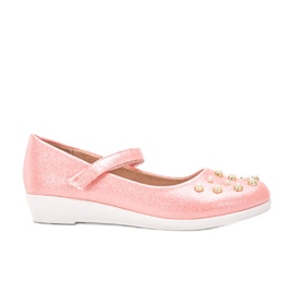 Ballerine rosa per bambini con perle Silva