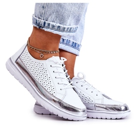 Vinceza Scarpe traforate da donna sulla piattaforma Deloren bianche bianco