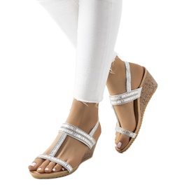 Sandali con zeppa argento Belma