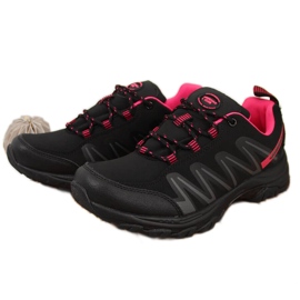 Scarpe da trekking da donna impermeabili nere e rosa American Club nero