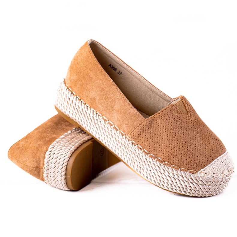 SHELOVET Espadrillas in camoscio marrone