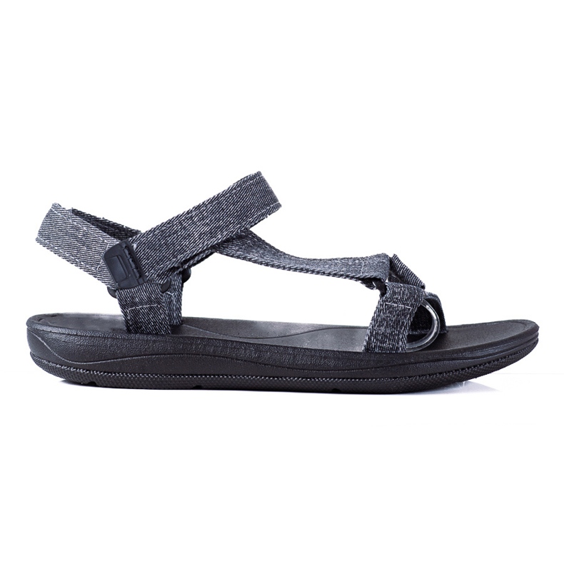 SHELOVET Sandali in denim con velcro blu navy multicolore
