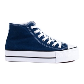 Sneakers Alte Sulla Piattaforma blu