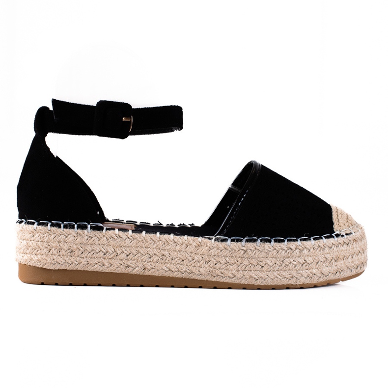 SHELOVET Espadrillas nere sulla piattaforma nero