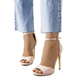 Sandali beige su tacco alto Masih
