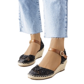 Espadrillas nere su zeppe Dafin nero