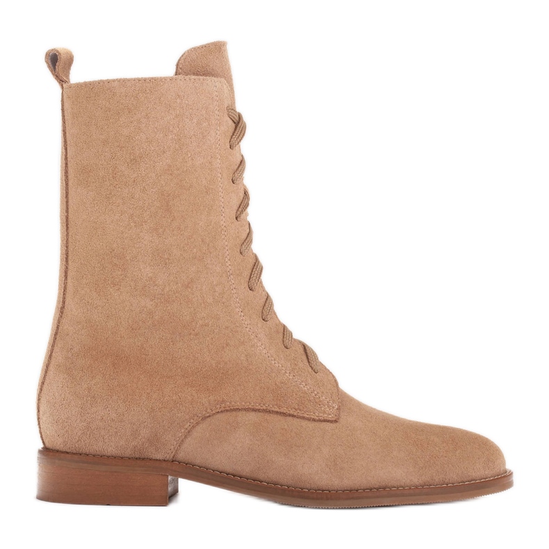 Marco Shoes Stivaletti classici con tacco basso beige