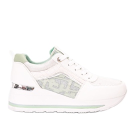 Sneakers bianche con zeppa Vildan bianco verde