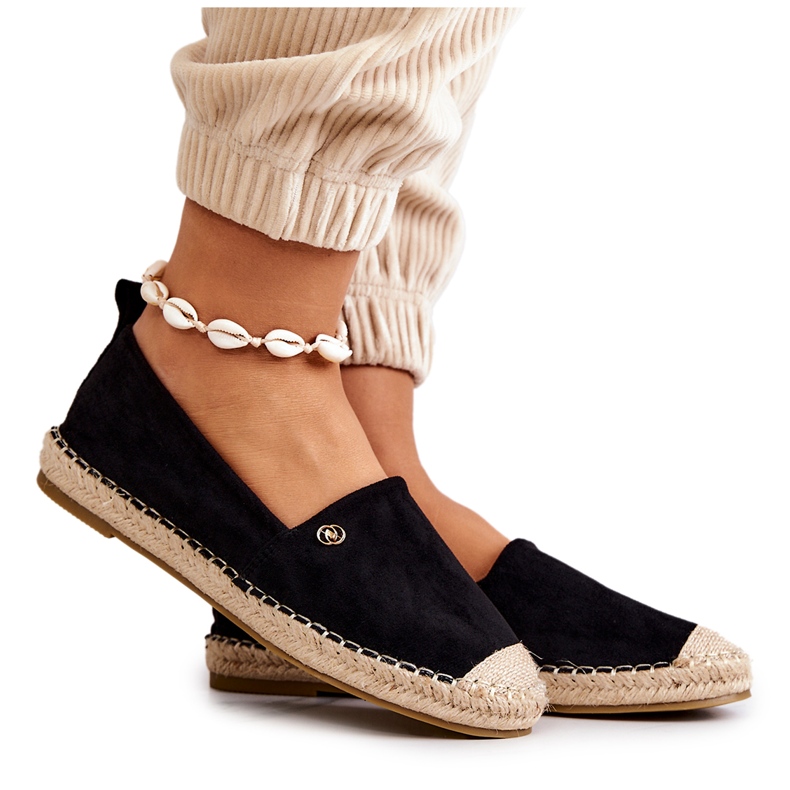 PE1 Espadrillas da donna in camoscio nere Joaquin nero