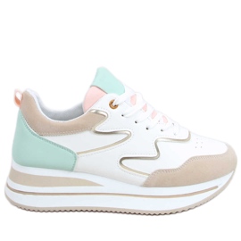 Scarpe sportive Devi Beige con suola alta multicolore
