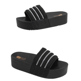 Leah Black infradito con suola alta nero