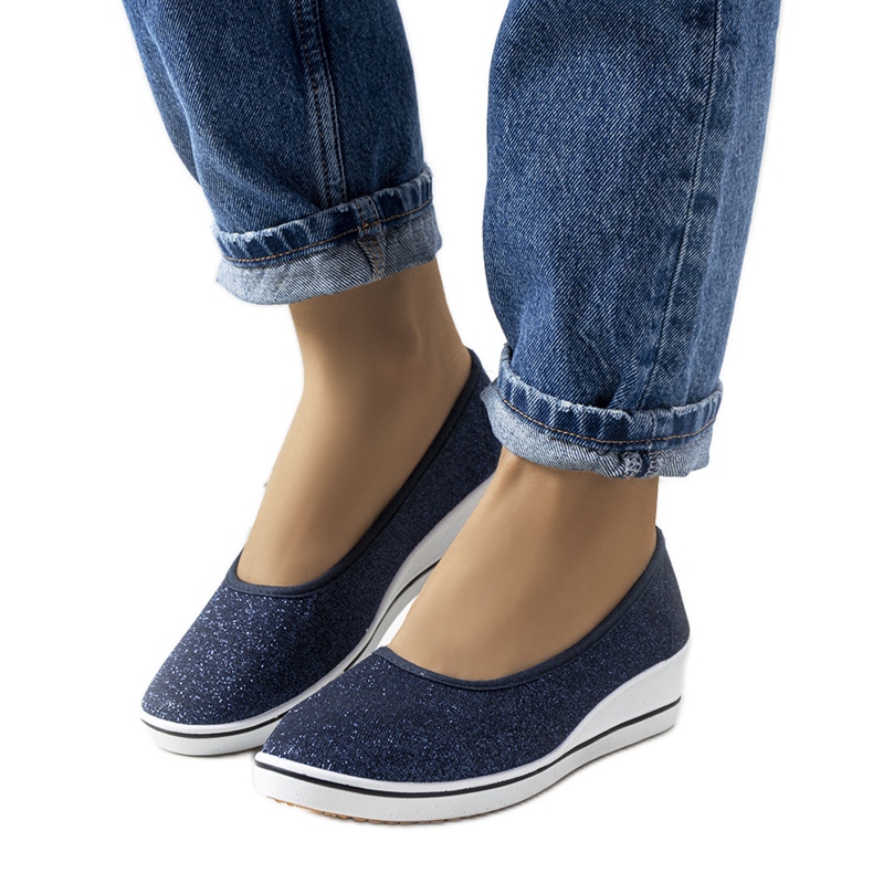 Sneakers con zeppa blu navy Friis