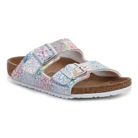 Birkenstock Arizona Kids Flashy Hologram Argento infradito 1022173 multicolore