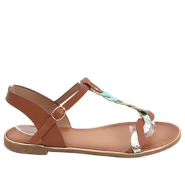 Sandali da donna Basma Camel iridescenti marrone