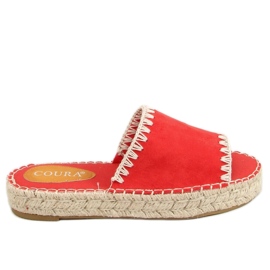Ciabatte espadrillas da donna Leven Red rosso