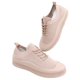 Sneakers a calzino da donna Posten Khaki beige cachi