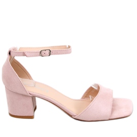 Sandali con tacco da donna, in suede Silence Nude rosa