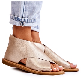 S.Barski Sandali in pelle da donna Gold Catalise d'oro
