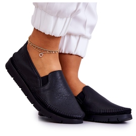 Scarpe senza lacci da donna in pelle Maciejka 03512-01 nere nero