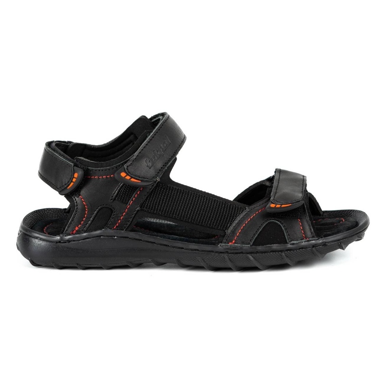 ŁUKPOL Sandali neri da uomo in pelle 832 nero