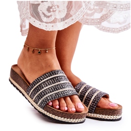 S.Barski Ciabatte Classiche Da Donna Con Catena Nera Maddy nero