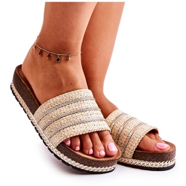 S.Barski Pantofole Classiche Da Donna Con Catena Beige Maddy