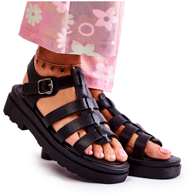 PG1 Sandali alla moda con cinturini neri Malien nero