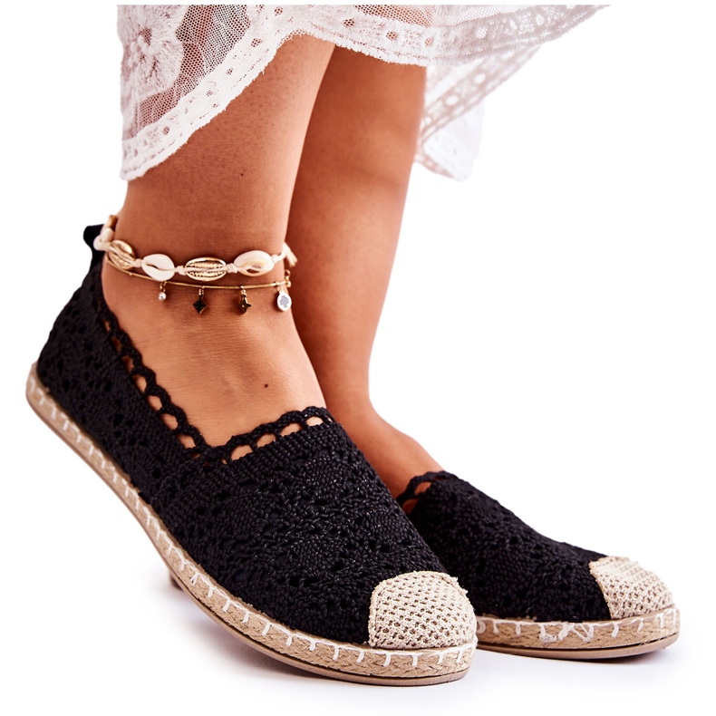 PH1 Espadrillas senza lacci traforate nere da donna nero
