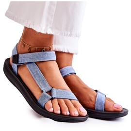 Sandali Classici Da Donna Con chiusura strappo Kalla Azzurro blu