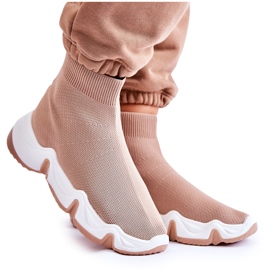 Scarpe sportive da donna in materiale alto Beige Morris