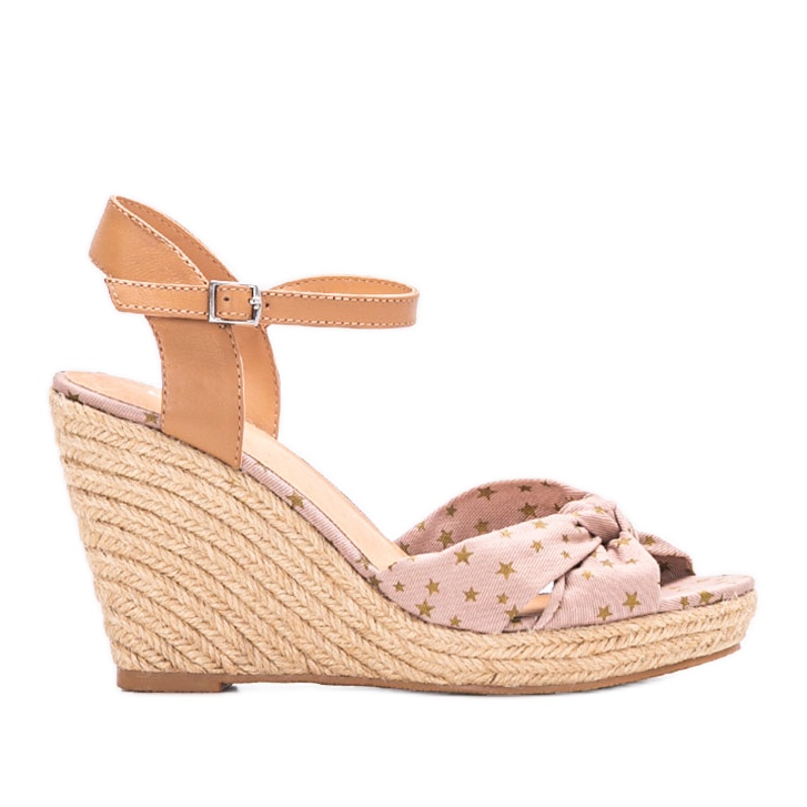 Sandali beige con zeppa aperta Veronica