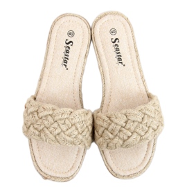 Ciabatte stringate da donna Erika Beige