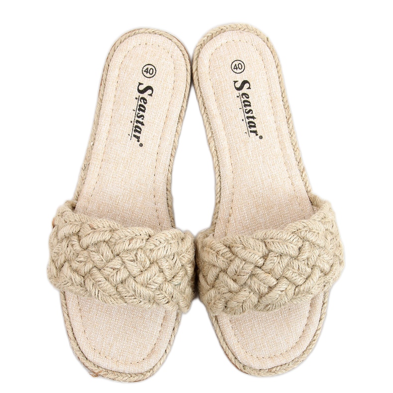 Ciabatte stringate da donna Erika Beige