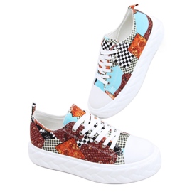 Sneakers con suola alta Madi Red Jacquard Weave multicolore