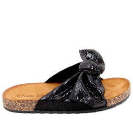 Ciabatte in sughero con fiocco Amur Black nero