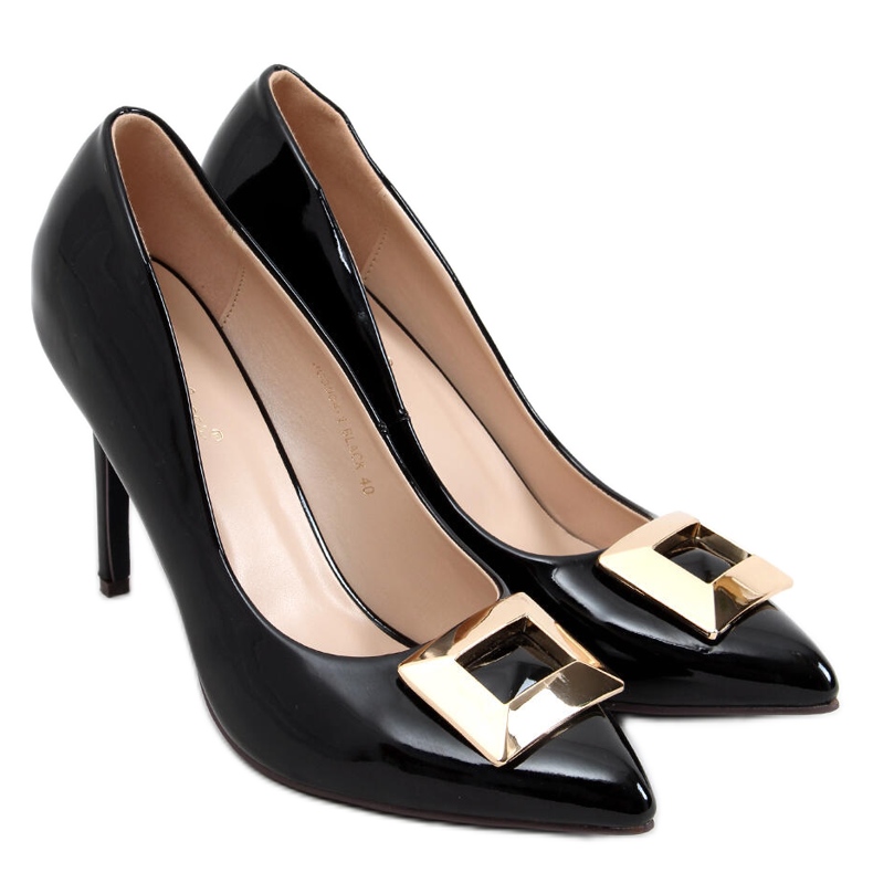 Tacchi alti laccati Margaret Black nero