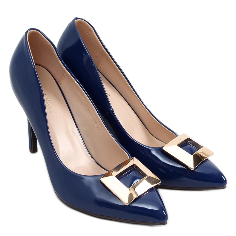 Tacchi alti laccati Margaret Blue blu navy