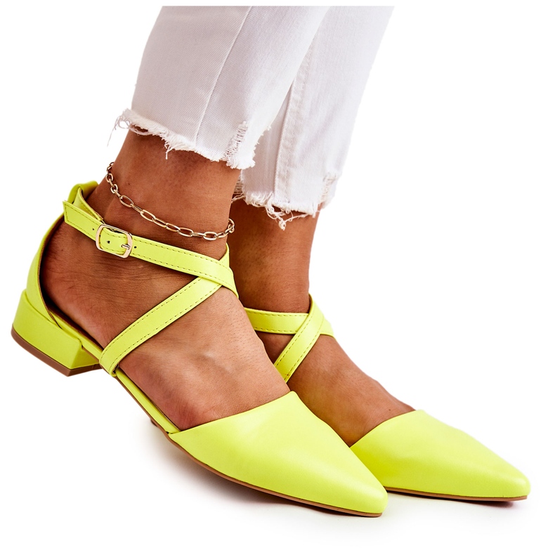 WS1 Décolleté In Pelle Con Tacco Basso Giallo Giovanna multicolore