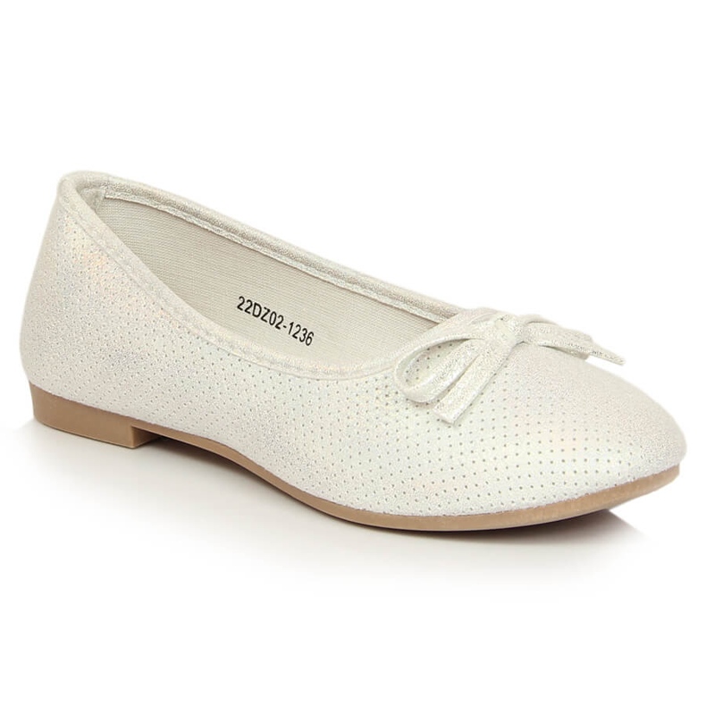 Ballerine da bambina con fiocco bianco eVento bianca multicolore