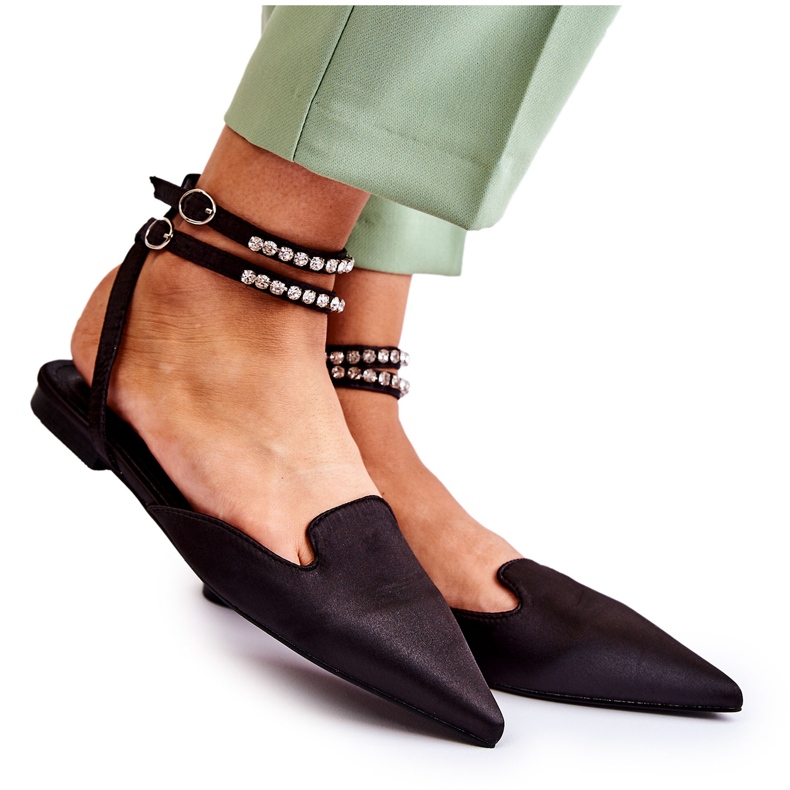 WS1 Sandali da donna Amisha neri con punta Spitz nero